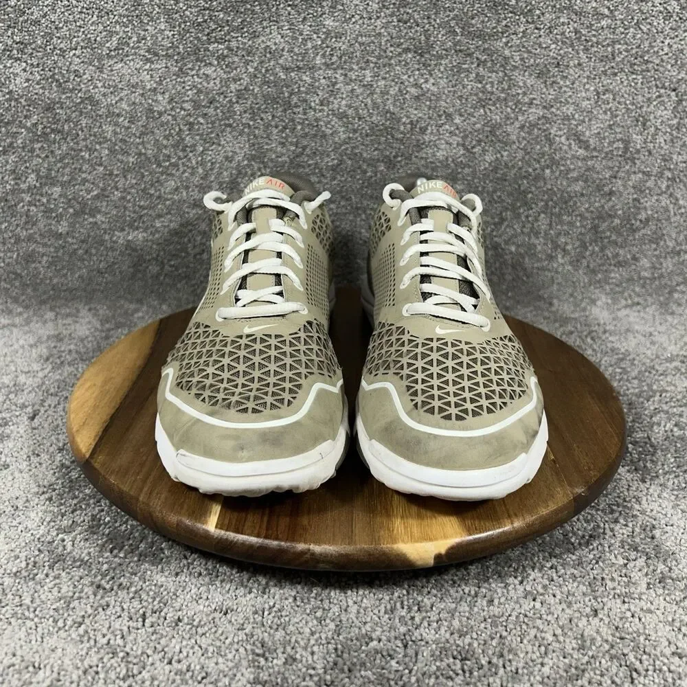 Nike Air Rate Tour 379200-212 Men’s Size 11.5 Khaki Mesh Spiked Golf Shoes Used - Picture 3 of 11